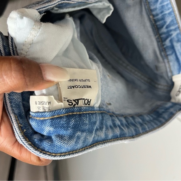 ROLLA'S Women Jeans 26" Light Wash Denim Westcoast Super Skinny Rip Knee‎ - Picture 7 of 10